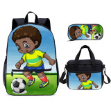 YOIYEN Africa American Boys School Bag Set Wholesale Cartoon Boy And Girl School Backpack 3 In 1