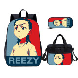 YOIYEN Africa American Boys Kids Backpack Set With Lunch Bag Cartoon Teenager Daypack 3 In 1