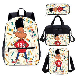 YOIYEN Wholesale Africa American Boys Backpack Set 4 PCS Cartoon Chil School Bag With Lunch Bag