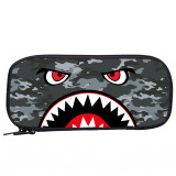 Wholesale Camouflage Shark School Pencil Bag Cartoon Print Roomy School Pencil Box For Boy And Girl