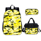 Camouflage Print Kids Backpack Set With Lunch Bag Casual Teenager Daypack 3 In 1