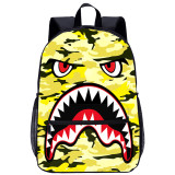 YOIYEN Wholesale Cartoon Backpack Teenager Camouflage Shark Boys School Bag For Boy And Girl
