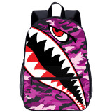 YOIYEN Wholesale Cartoon Backpack Teenager Camouflage Shark Boys School Bag For Boy And Girl