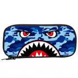 Wholesale Camouflage Shark School Pencil Bag Cartoon Print Roomy School Pencil Box For Boy And Girl