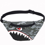Camouflage Shark Waist Bag Casual Sport Fanny Pack For Women And Men