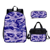 Camouflage Print Kids Backpack Set With Lunch Bag Casual Teenager Daypack 3 In 1