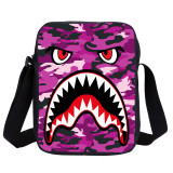 Wholesale Camouflage Shark Crossbody Messenger Bag Kids Small Satchel Bag