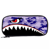 Wholesale Camouflage Shark School Pencil Bag Cartoon Print Roomy School Pencil Box For Boy And Girl