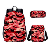 Wholesale 3 PCS School Bag Camouflage Print Boy School Backpack Set Back To School Gift