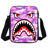 Wholesale Camouflage Shark Crossbody Messenger Bag Kids Small Satchel Bag