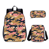 Wholesale 3 PCS School Bag Camouflage Print Boy School Backpack Set Back To School Gift