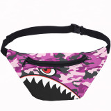 Camouflage Shark Waist Bag Casual Sport Fanny Pack For Women And Men