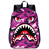 YOIYEN Wholesale Cartoon Backpack Teenager Camouflage Shark Boys School Bag For Boy And Girl
