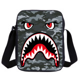 Wholesale Camouflage Shark Crossbody Messenger Bag Kids Small Satchel Bag