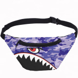Camouflage Shark Waist Bag Casual Sport Fanny Pack For Women And Men