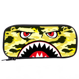 Wholesale Camouflage Shark School Pencil Bag Cartoon Print Roomy School Pencil Box For Boy And Girl