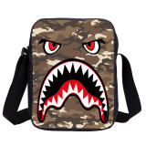 Wholesale Camouflage Shark Crossbody Messenger Bag Kids Small Satchel Bag