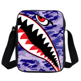 Wholesale Camouflage Shark Crossbody Messenger Bag Kids Small Satchel Bag