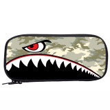 Wholesale Camouflage Shark School Pencil Bag Cartoon Print Roomy School Pencil Box For Boy And Girl