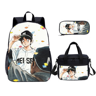 Adachi Mitsuru Cross Game Print Kids Backpack Set With Lunch Bag Casual Teenager Daypack 3 In 1