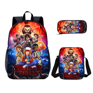 Wholesale 3 PCS School Bag Stranger Things Boy School Backpack Set Back To School Gift