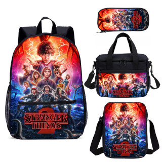 Wholesale Stranger Things Backpack Set 4 PCS Child School Bag With Lunch Bag