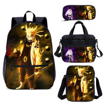 Wholesale Naruto Backpack Set 4 PCS Cartoon Chil School Bag With Lunch Bag