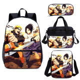 Wholesale Naruto Backpack Set 4 PCS Cartoon Chil School Bag With Lunch Bag