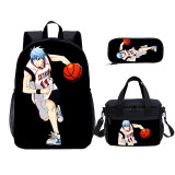 Kuroko No Basketball Print Kids Backpack Set With Lunch Bag Casual Teenager Daypack 3 In 1