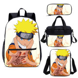 Wholesale Naruto Backpack Set 4 PCS Cartoon Chil School Bag With Lunch Bag