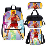 YOIYEN Wholesale Slam Dunk Backpack Set 4 PCS Cartoon Child School Bag With Lunch Bag