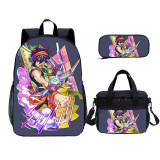 YOIYEN Jojo Bizarre Adventure Print Kids Backpack Set With Lunch Bag Casual Teenager Daypack 3 In 1