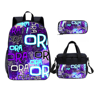YOIYEN Jojo Bizarre Adventure Print Kids Backpack Set With Lunch Bag Casual Teenager Daypack 3 In 1