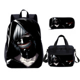 YOIYEN Tokyo Ghoul Print Kids Backpack Set With Lunch Bag Casual Teenager Daypack 3 In 1