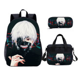 YOIYEN Tokyo Ghoul Print Kids Backpack Set With Lunch Bag Casual Teenager Daypack 3 In 1