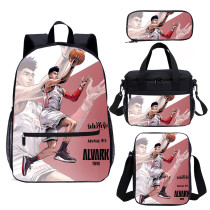 YOIYEN Wholesale Slam Dunk Backpack Set 4 PCS Cartoon Child School Bag With Lunch Bag