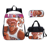 YOIYEN Slam Dunk Print Kids Backpack Set With Lunch Bag Casual Teenager Daypack 3 In 1