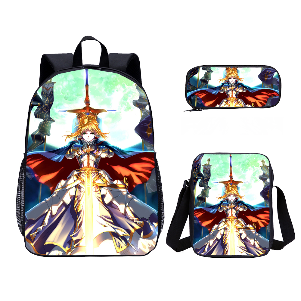 Wholesale 3 PCS School Bag Fate Zero Cartoon School Backpack Set Back ...