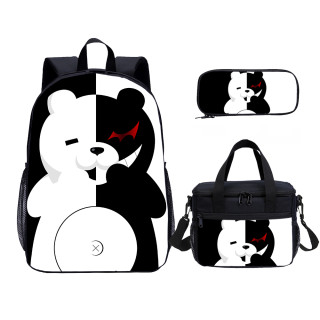 YOIYEN Danganronpa Print Kids Backpack Set With Lunch Bag Casual Teenager Daypack 3 In 1