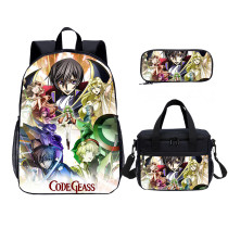 YOIYEN CODE GEASS Lelouch of the Rebellion Kids Backpack Set With Lunch Bag Casual Teenager Daypack 3 In 1