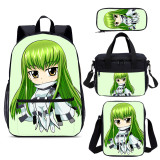 YOIYEN Wholesale Backpack Set 4 PCS CODE GEASS Lelouch of the Rebellion Child School Bag With Lunch Bag