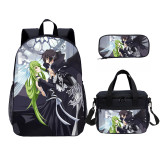 YOIYEN CODE GEASS Lelouch of the Rebellion Kids Backpack Set With Lunch Bag Casual Teenager Daypack 3 In 1