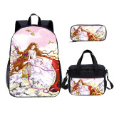 YOIYEN CODE GEASS Lelouch of the Rebellion Kids Backpack Set With Lunch Bag Casual Teenager Daypack 3 In 1