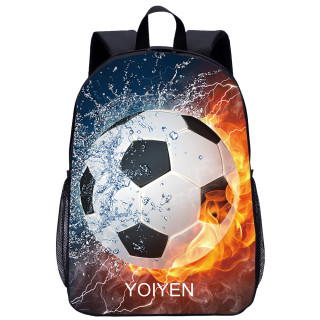 YOIYEN Flame Football Soccer School Backpack 3D Print Large Children Backpack For Boy