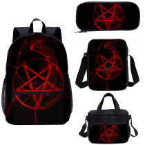 Pentagram Pattern Backpack Set Fashionable Student Children Bookbags Back To School Best Gift