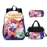 YOIYEN  Steven Universe Print Kids Backpack Set With Lunch Bag Casual Teenager Daypack 3 In 1