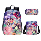 YOIYEN Wholesale 3 PCS School Bag  Steven Universe Cartoon School Backpack Set Back To School Gift