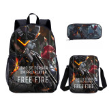 YOIYEN Wholesale 3 PCS School Bag Free Fire Cartoon School Backpack Set Back To School Gift