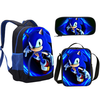 YOIYEN 17 Inch  Sonic the Hedgehog Backpack Boy Teenager School Book Bags Back To School Gift