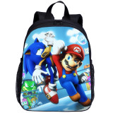 YOIYEN Mario VS Sonic Toddler Backpack Cartoon Style Little Baby School Bag